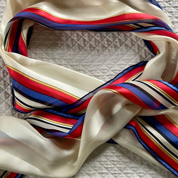 Vintage ECHO striped, long silk scarf - Picture 6 of 9